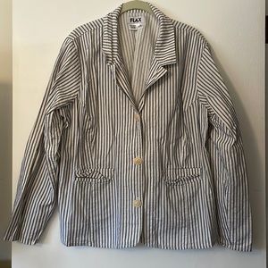 Women’s Flax lightweight cotton blue striped blazer